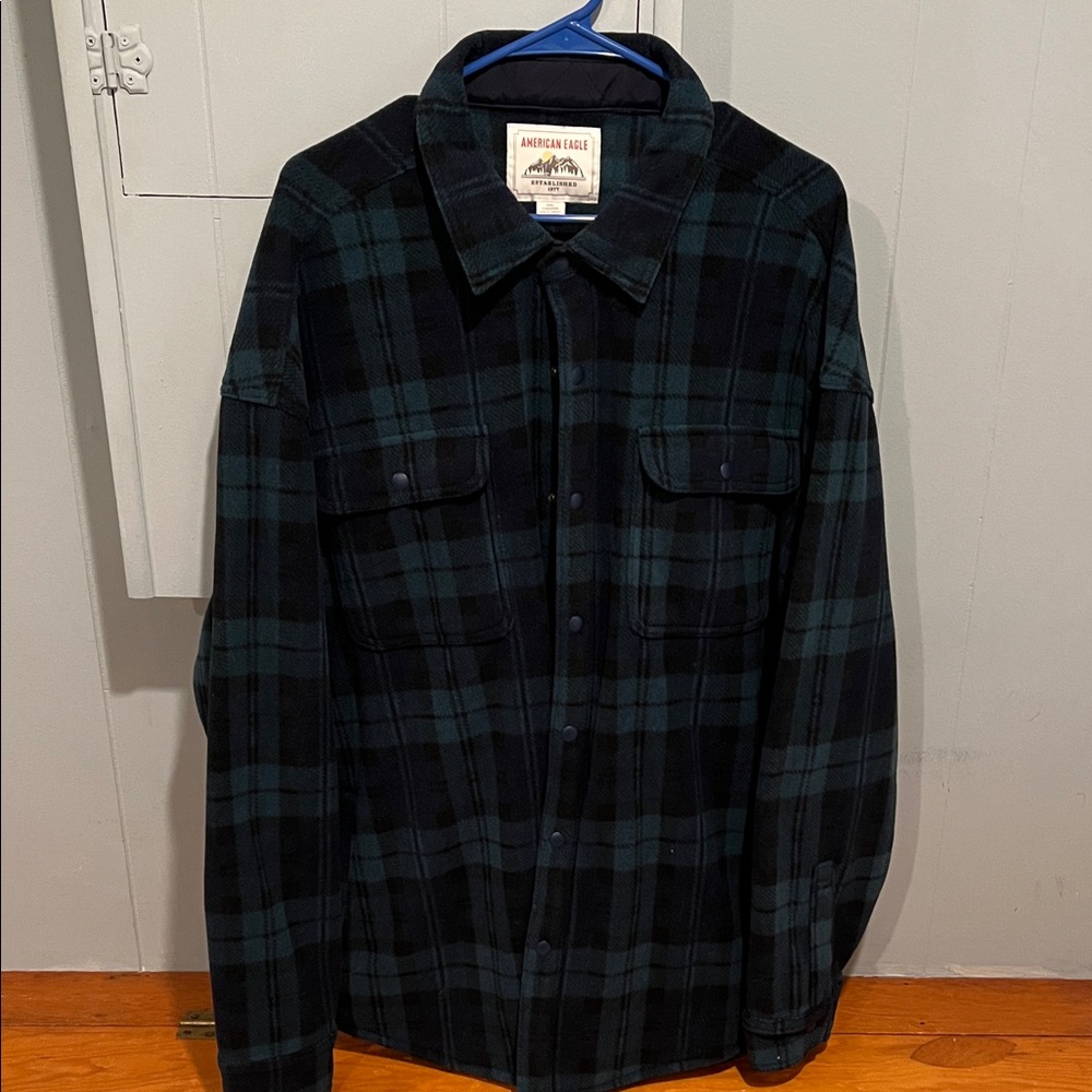 Nwot Mens Maerican Eagle plaid fleece jacket size 3x